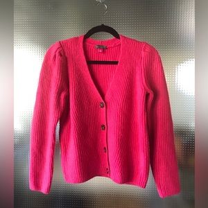 Vince Camuto Hot Pink Cardigan with Puff Shoulder